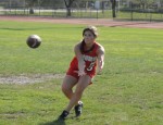 Varsity Flag Football Captain Michelle Goldman catching a pass. Photo Credit:JP PORTRAITS